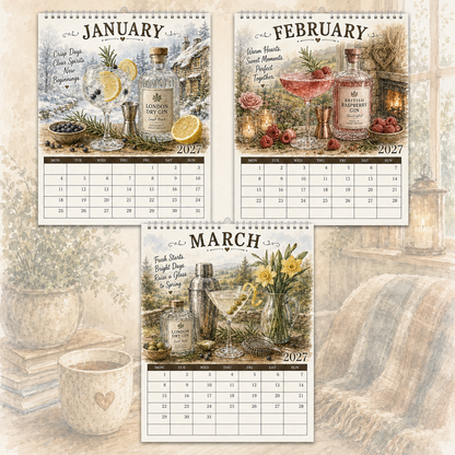 2027 British Spirits & Cocktail Calendar｜A4 Hanging Calendar