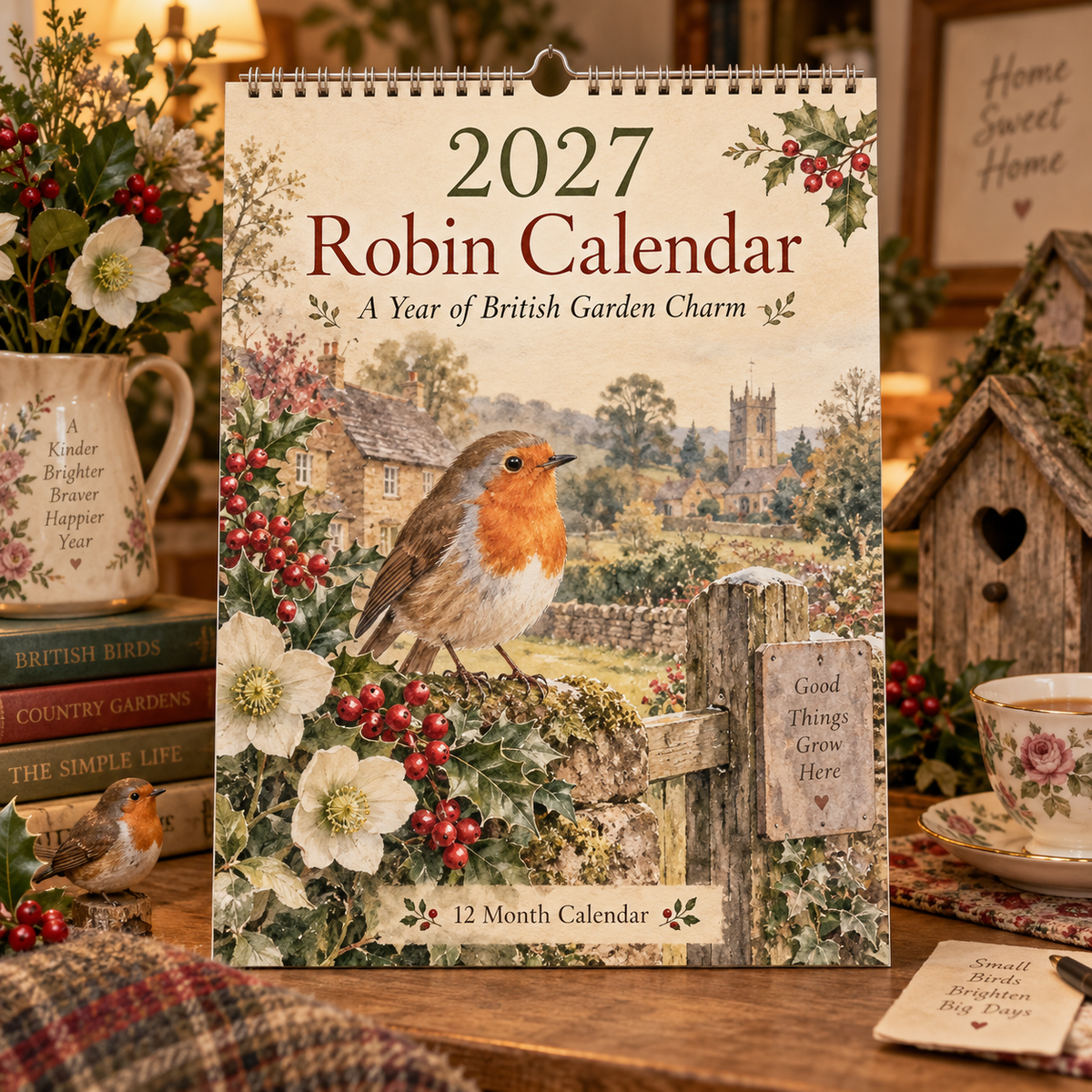 🐦2027 Robin Calendar｜A4 Hanging Calendar