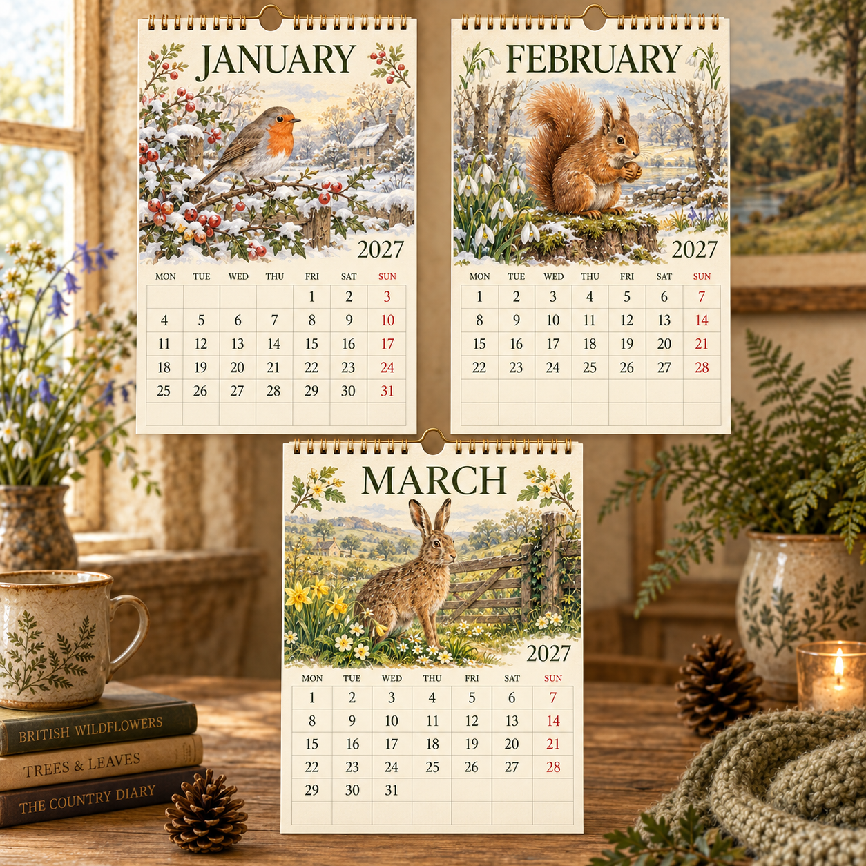 2027 Woodland Friends Calendar｜A4 Hanging Calendar