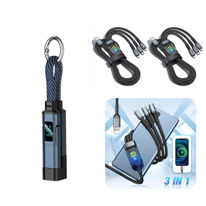 📢📢50% OFF !! ⏰4-in-1 Digital Display Keychain Charging Cable🔋📱