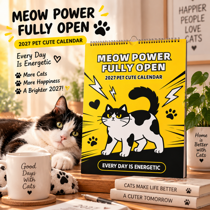 🐾 2027 Meow Power Fully Open Cat Calendar