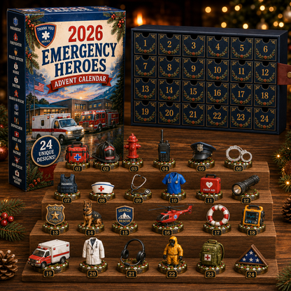 CHRISTMAS KICKOFF: 48% OFF – 2026 Emergency Heroes Advent Calendar – 24 Rescue & Service Collectibles, Tribute Gift for Everyday Heroes