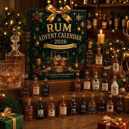 2026 Rum Christmas Advent Calendar – 24 Days of Premium-Inspired Rum Bottle Ornaments, Acrylic Blind Box – Gift for Rum Lovers