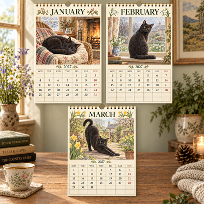 2027 Black Cats Calendar｜A4 Hanging Calendar