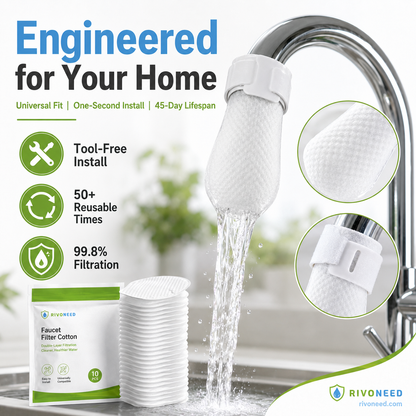 ⏰56%OFF⚡50K+ SOLD!💥Anti-Splash Kitchen Faucet Cotton Filter for Sediment & Rust Removal