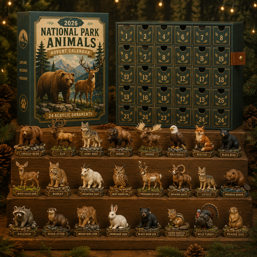 2026 National Park Animals Advent Calendar - Discover 24 Forest & Mountain Animals, Nature Lover’s Collectible Blind Box