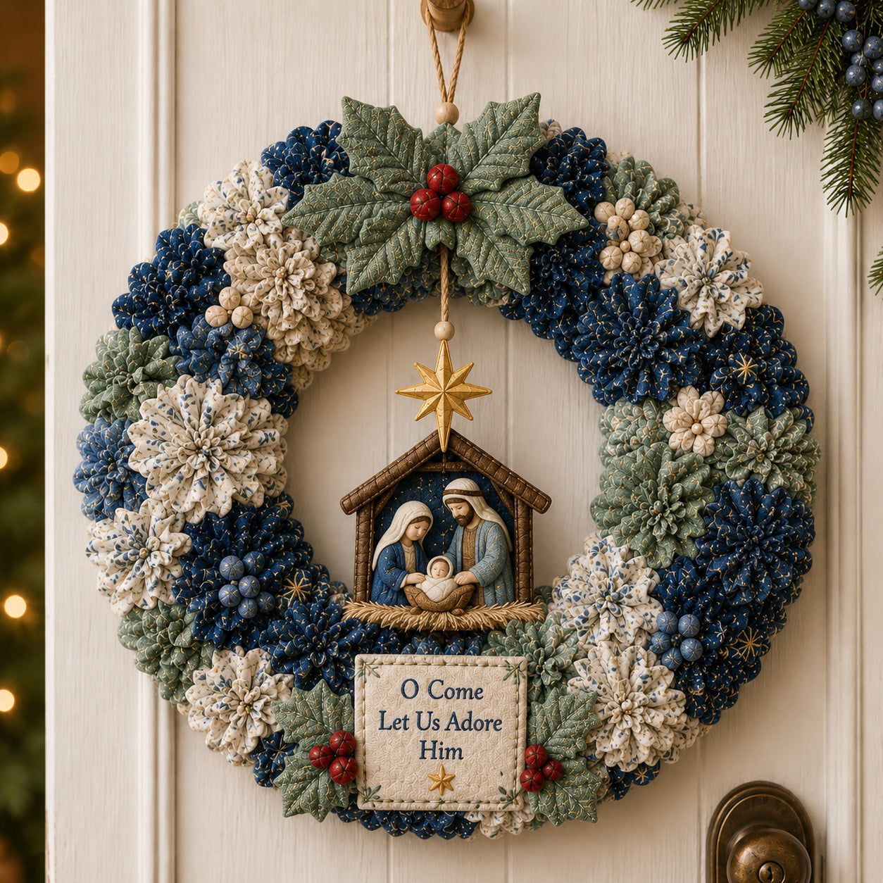 🎄 3D Fabric Poke Wreath DIY Kit