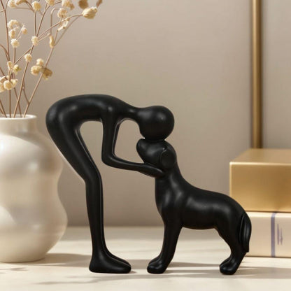 🐕🧑 Man & Dog Sculptural Art Piece – 50% OFF! Unique figurine, warm & affectionate, perfect for office, living room & bedroom. 🔥🏠