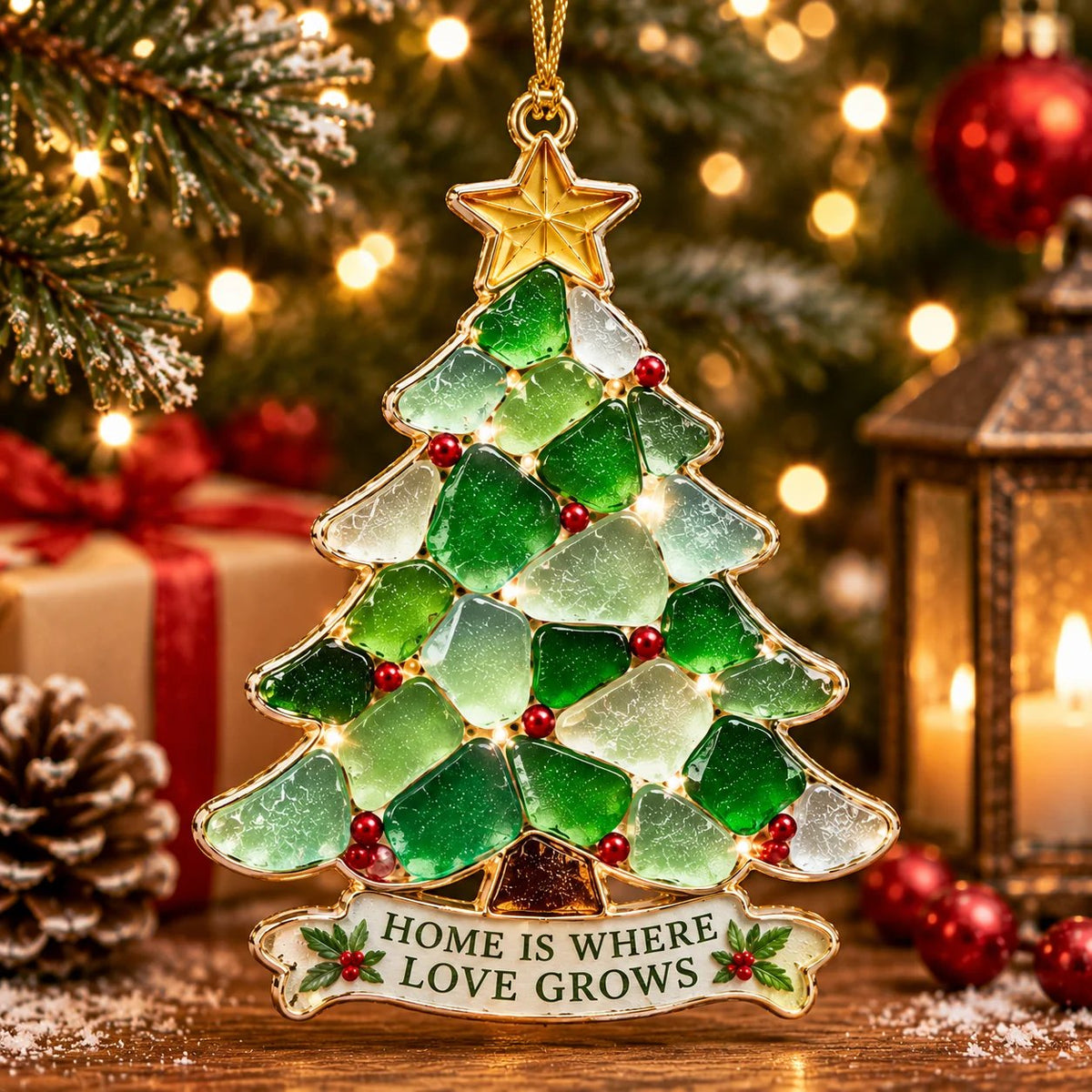 🎄 Sea Glass Christmas Blessing Ornaments