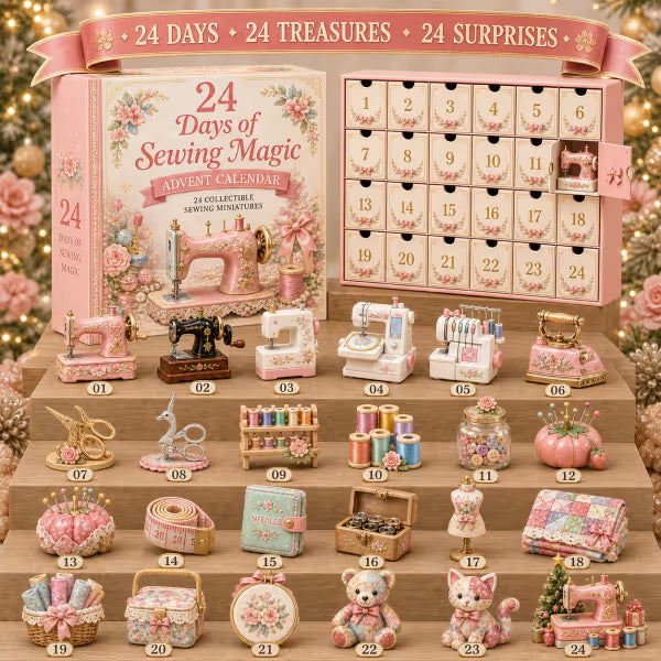 ⏳ Last Day 49% OFF – 🧵24 Days Of Sewing Magic Advent Calendar | 24 Sewing-Inspired Miniatures for Craft Lovers, Quilters & Handmade Enthusiasts 🎁