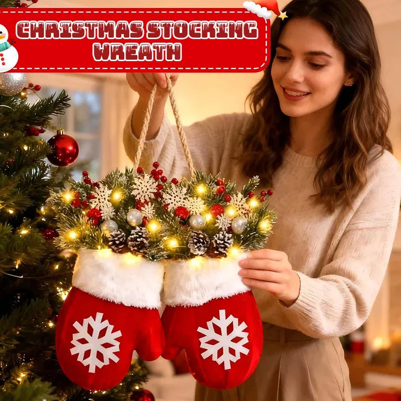 🎅 Flashing Christmas Glove Wreath · Create a warm and cosy Christmas atmosphere