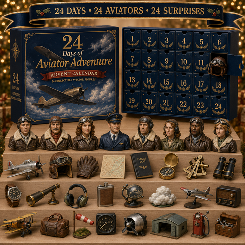 CHRISTMAS KICKOFF 49% OFF - 2026 Days of Aviator Adventure Blind Box - 24-Day Festive Countdown, Aviator-Themed Collectible Figures Blind Box - Gift For Aviation Lovers