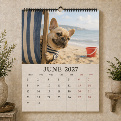 🐾 Funny French Bulldogs 2027 Wall Calendar – 12 Months of Charming Frenchie Moments