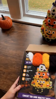 Halloween Tree DIY Crochet Kit | All-In-One Kit for a Layered 7-Inch Spooky Tabletop Decoration 🧶👻✨