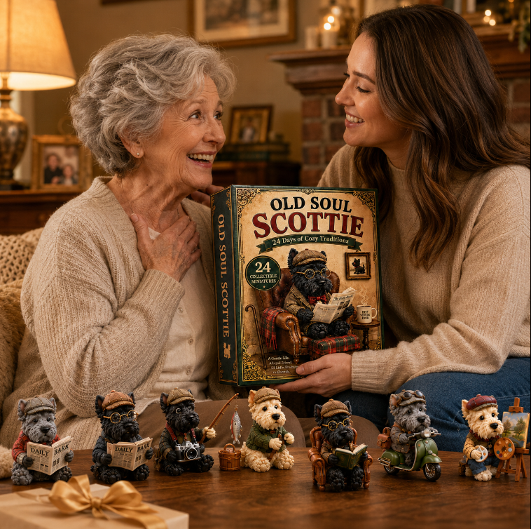 Old Soul Scottie 24-Day Advent Calendar – 24 Adorable Collectible Scottish Terrier Miniatures, Cozy Christmas Countdown Gift for Scottie Lovers & Dog Owners
