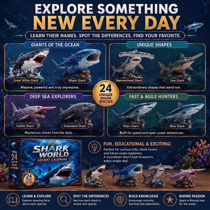 🔥49% Off Today Only-🦈 2027 Shark World Advent Calendar