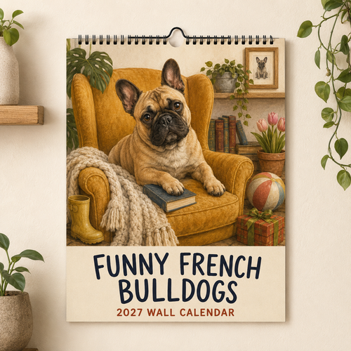 🐾 Funny French Bulldogs 2027 Wall Calendar – 12 Months of Charming Frenchie Moments