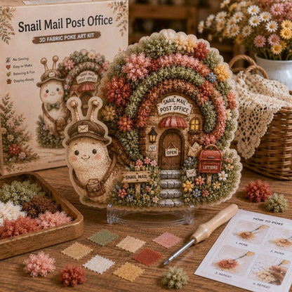 🔥Last Day 48% OFF - ✨🧘Relaxing & Beginner-Friendly-✨Whimsical Village 3D Fabric Poke Art Kit