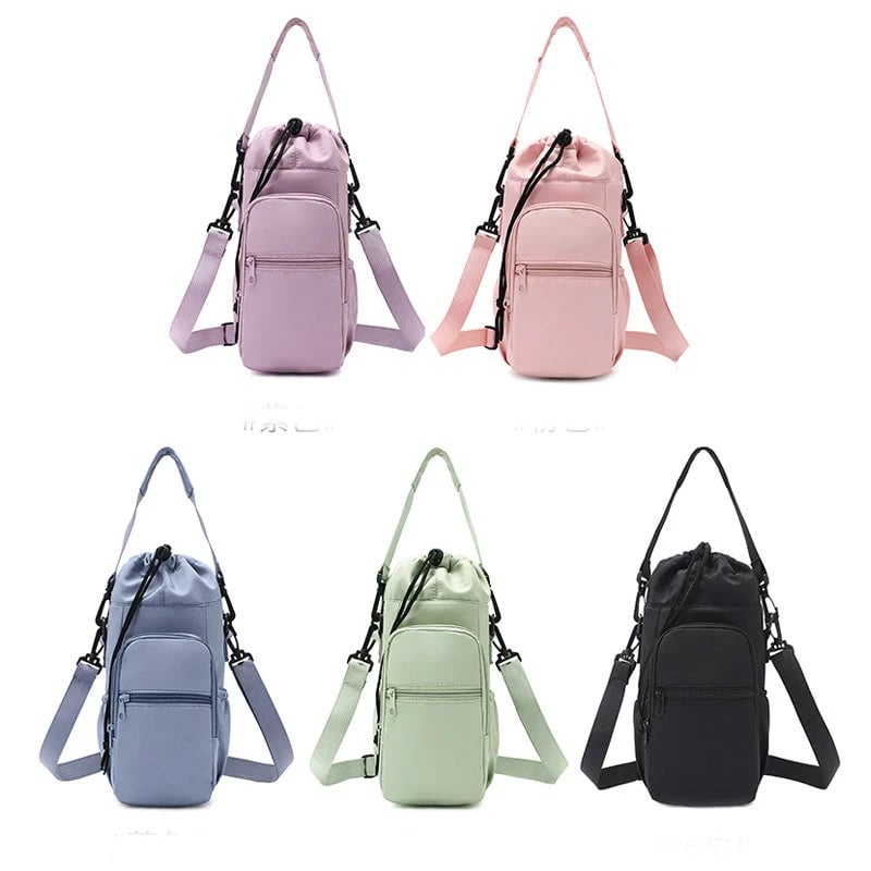 Water Bottle Carrier Bag with Phone Pockets