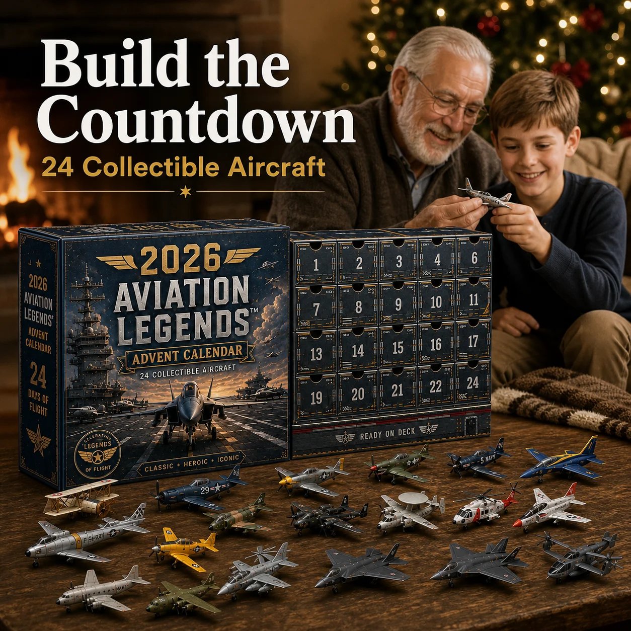 🎄LAST DAY 49% OFF -💥2026 Aviation Legends 24-Day Aircraft Advent Calendar – 24 Collectible Airplane Surprises for Aviation Fans