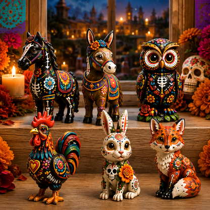 Día de Muertos Animals Advent Calendar 2027 – 24-Day Folk Art Animal Figurine Collection | 24 Unique Collector-Grade Miniatures