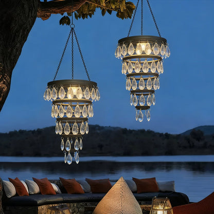 Solar Hanging Crystal Chandelier