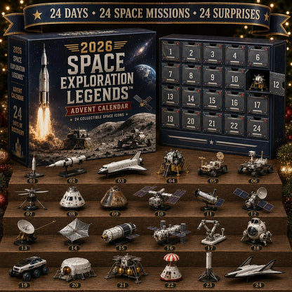 🎄Last Day 49% OFF –🚀2026 Space Exploration Legends Advent Calendar – 24 Days of 2D Space Missions, 24 Collectible Surprises