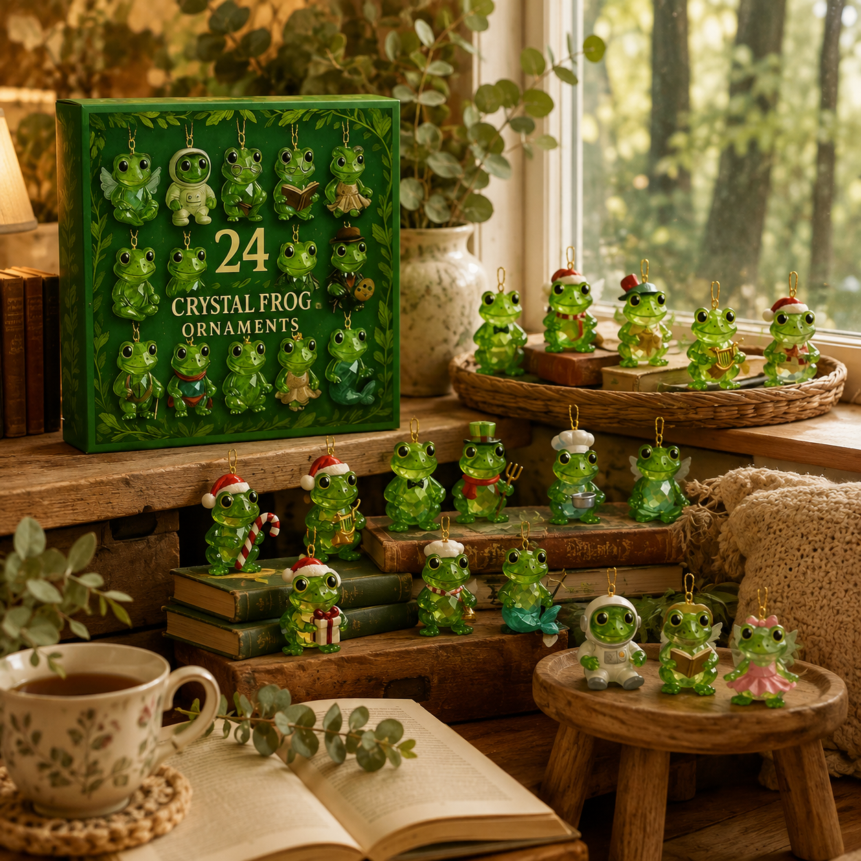 CHRISTMAS KICKOFF: 48% OFF – 2026 Crystal Frog Christmas Advent Calendar – 24 Days of Magical Frog Surprises, Collectible Acrylic Ornament Blind Box – Gift for Nature Lovers