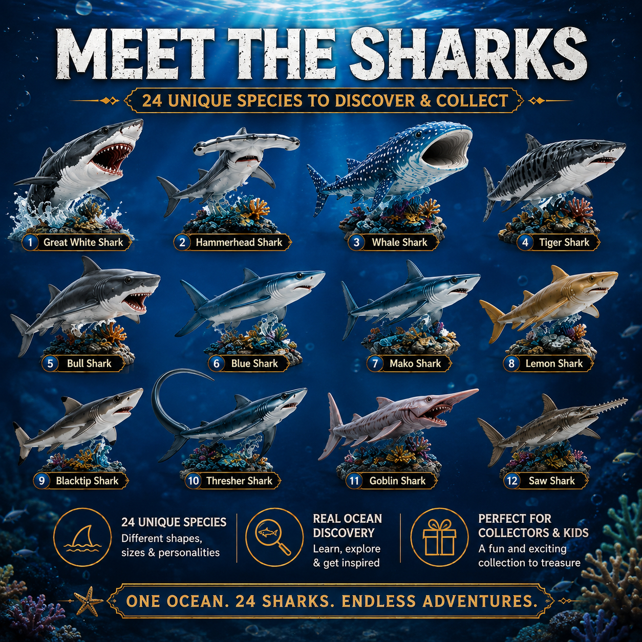 🔥49% Off Today Only-🦈 2026 Shark World Advent Calendar