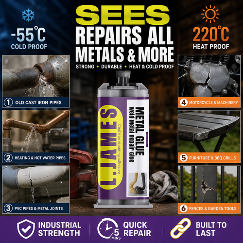 🔥Hot Sale 50% OFF🔥 Metal Weld Repair Glue – 2-Part Epoxy, Waterproof, Heat-Resistant, Drillable 🔧
