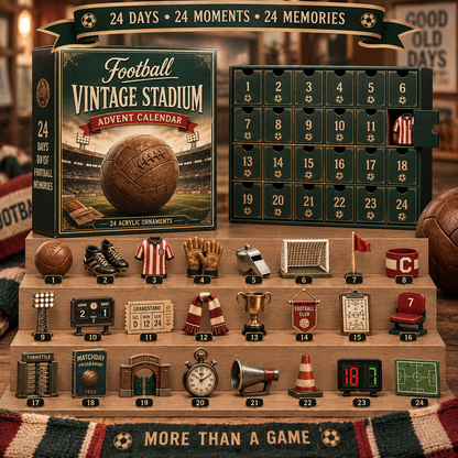 Back to the Terraces – 2026 Vintage Football Advent Calendar, 24 Collectible Ornament Surprises