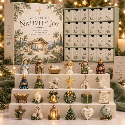 CHRISTMAS KICKOFF 49% OFF - 2026 Days of Nativity Blind Box - 24-Day Festive Countdown, Nativity Themed Collectible Miniatures Blind Box - Gift For Christian Lovers