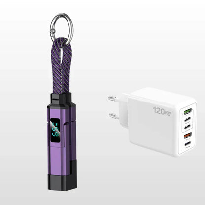 📢📢50% OFF !! ⏰4-in-1 Digital Display Keychain Charging Cable🔋📱