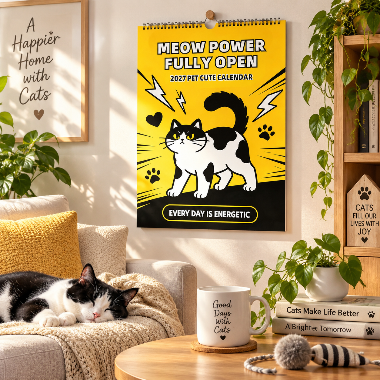 🐾 2027 Meow Power Fully Open Cat Calendar
