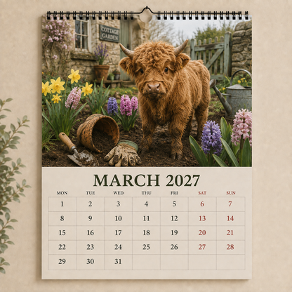 🐮 2027 Highland Cows Seasons Calendar
