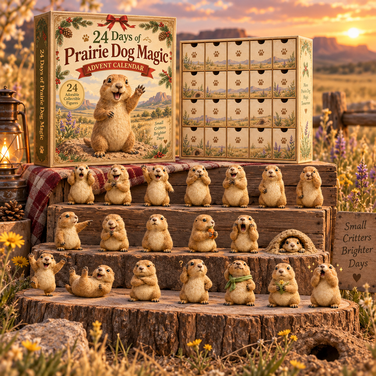 2026 Prairie Dog Magic Advent Calendar – 24 Playful Acrylic Ornaments, Christmas Gift for Animal Lovers