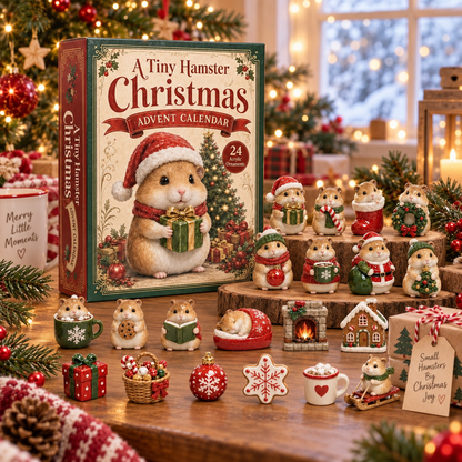 2026 A Tiny Hamster Christmas Advent Calendar – 24 Festive Acrylic Ornaments & Cosy Little Surprises