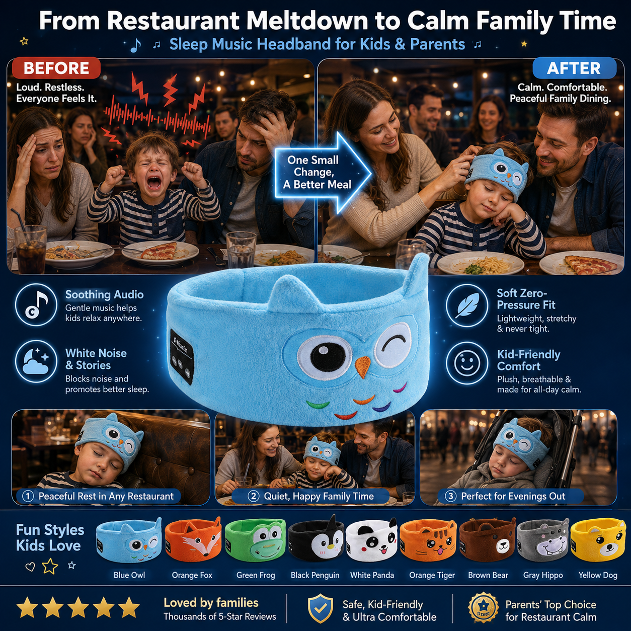 🥳 2026 HOT SALE 🥳💞 Over 50,000 sold! 🎧😴 Bluetooth Headband for Kids – 2‑in‑1: Soft Headband and Sleep Mask. Perfect for travel or naptime. 🧸✨