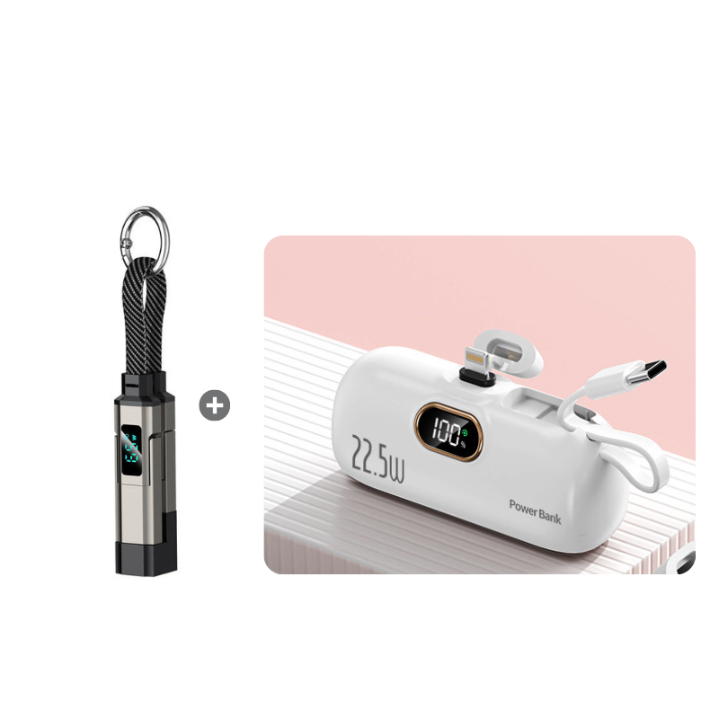 📢📢50% OFF !! ⏰4-in-1 Digital Display Keychain Charging Cable🔋📱