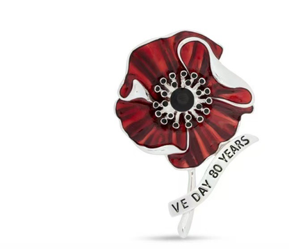 VE Day 80 Poppy Brooch | Limited Edition Anniversary Keepsake