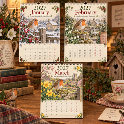 🐦2027 Robin Calendar｜A4 Hanging Calendar