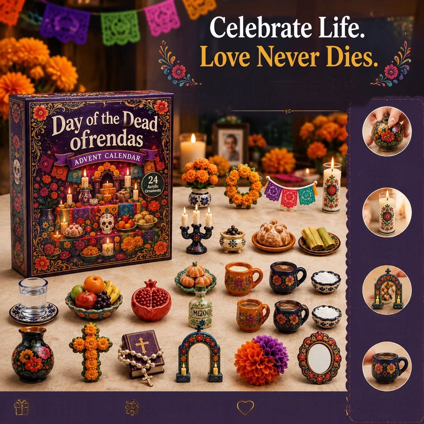 2026 Remember & Celebrate Advent Calendar – 24 Days of Día de los Muertos Traditions, Flowers, Memories & Folk Art Treasures