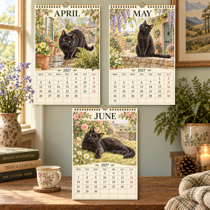 2027 Black Cats Calendar｜A4 Hanging Calendar