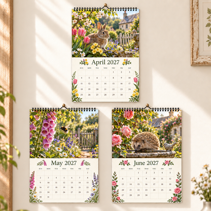 The Secret Life of the Garden 2027 Wall Calendar – 12‑Month British Wildlife Countryside Art Calendar