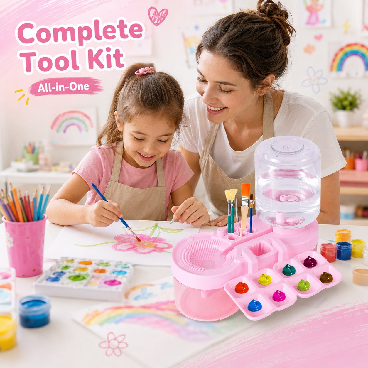 🎨 Paint Brush Cleaner Washer |  Multifunctional Painting Tool 💖 For Artists, Painting Beginners & Studio Creation