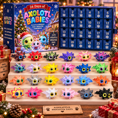 CHRISTMAS KICKOFF 49% OFF - 2026 Axolotl Babies Blind Box - 24‑Day Festive Countdown, Axolotl Themed Collectible Miniatures Blind Box - Gift For Axolotl Lovers
