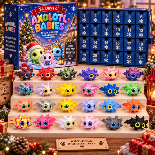 CHRISTMAS KICKOFF 49% OFF - 2026 Axolotl Babies Blind Box - 24‑Day Festive Countdown, Axolotl Themed Collectible Miniatures Blind Box - Gift For Axolotl Lovers