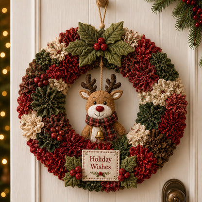 🎄 3D Fabric Poke Wreath DIY Kit