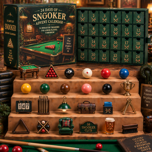 CHRISTMAS KICKOFF 49% OFF - 2026 Days of Snooker Blind Box - 24‑Day Festive Countdown, Snooker Themed Collectible Miniatures Blind Box - Gift For Snooker & Billiards Game Lovers