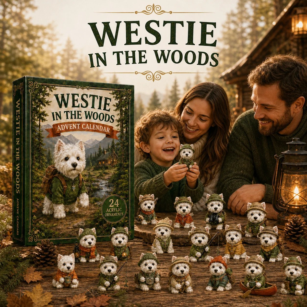 🎄Last Day 49% OFF –✨3D Westie In The Woods Advent Calendar 2026 - 24-Day Festive Countdown - Gift For Dog Lovers